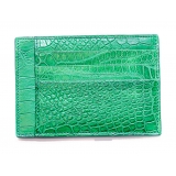 Vittorio Martire - Large Credit Card Holder in Real Crocodile Leather - Turquoise - Italian Handmade - Luxury