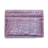Vittorio Martire - Small Credit Card Holder in Real Crocodile Leather - Pink - Italian Handmade - Luxury