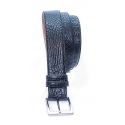 Vittorio Martire - Belt in Real Crocodile Leather - Black - Italian Handmade - High Quality Luxury