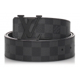 Louis Vuitton Vintage - Damier Graphie Initiales Belt - Black Gray - Leather Belt - Luxury High Quality