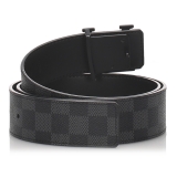 Louis Vuitton Vintage - Damier Graphie Initiales Belt - Black Gray - Leather Belt - Luxury High Quality