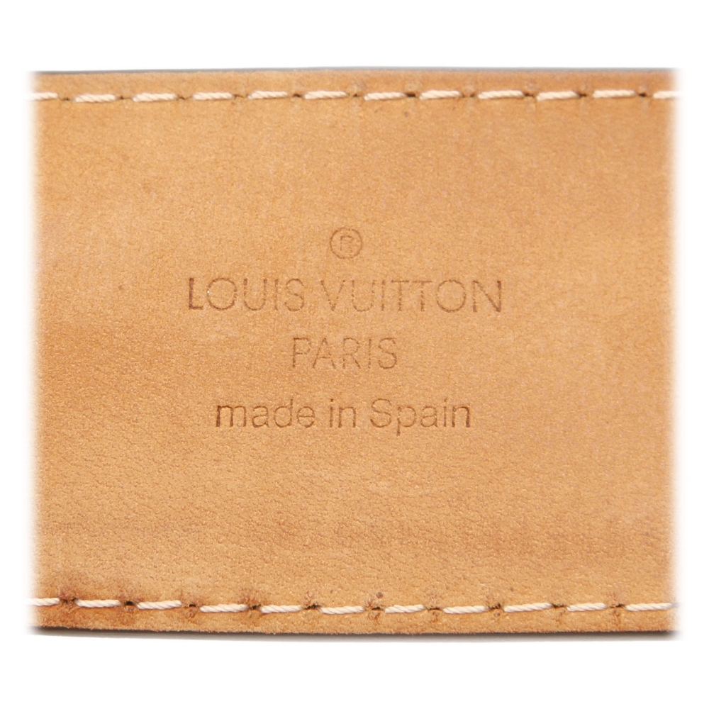 Louis Vuitton Brown Damier Belt w/ Gold Louis Vuitton Paris Buckle at  1stDibs