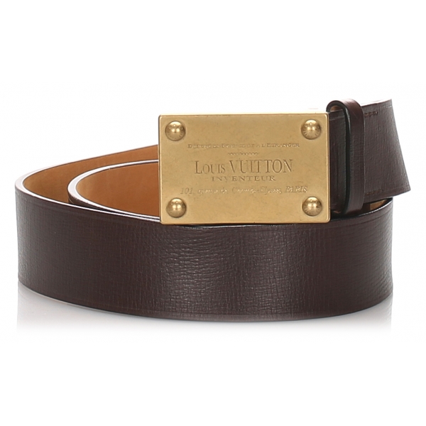 Louis Vuitton Vintage - Utah Inventeur Belt - Nero Oro - Cintura in Pelle -  Alta Qualità Luxury - Avvenice