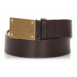 Louis Vuitton Vintage - Utah Inventeur Belt - Black Gold - Leather Belt - Luxury High Quality