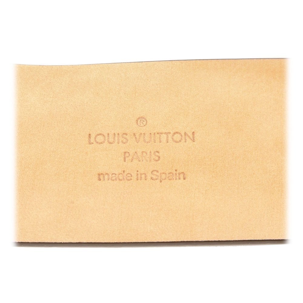 Louis Vuitton Black Inventeur Leather Belt Golden Metal Pony-style