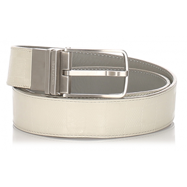 Louis Vuitton Vintage - Damier Infini Belt - White Silver - Leather Belt - Luxury High Quality