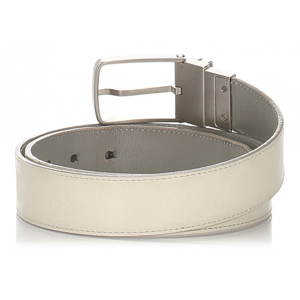 Leather belt Louis Vuitton White size 85 cm in Leather - 35274407