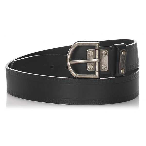 Hermès Vintage - Epsom Kelly Belt - Black Silver - Leather Belt