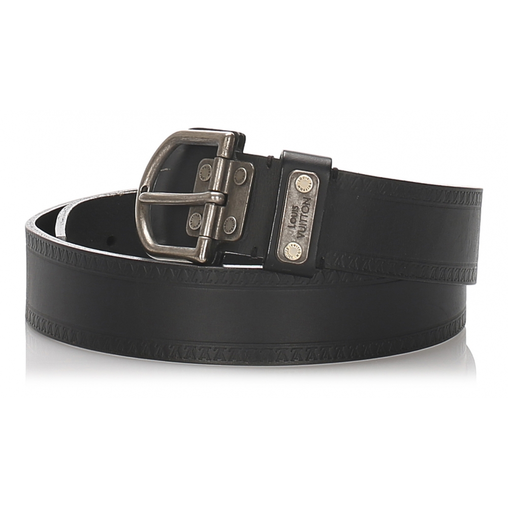 Louis Vuitton Vintage - Leather Belt - Black Silver - Leather Belt - Luxury  High Quality - Avvenice