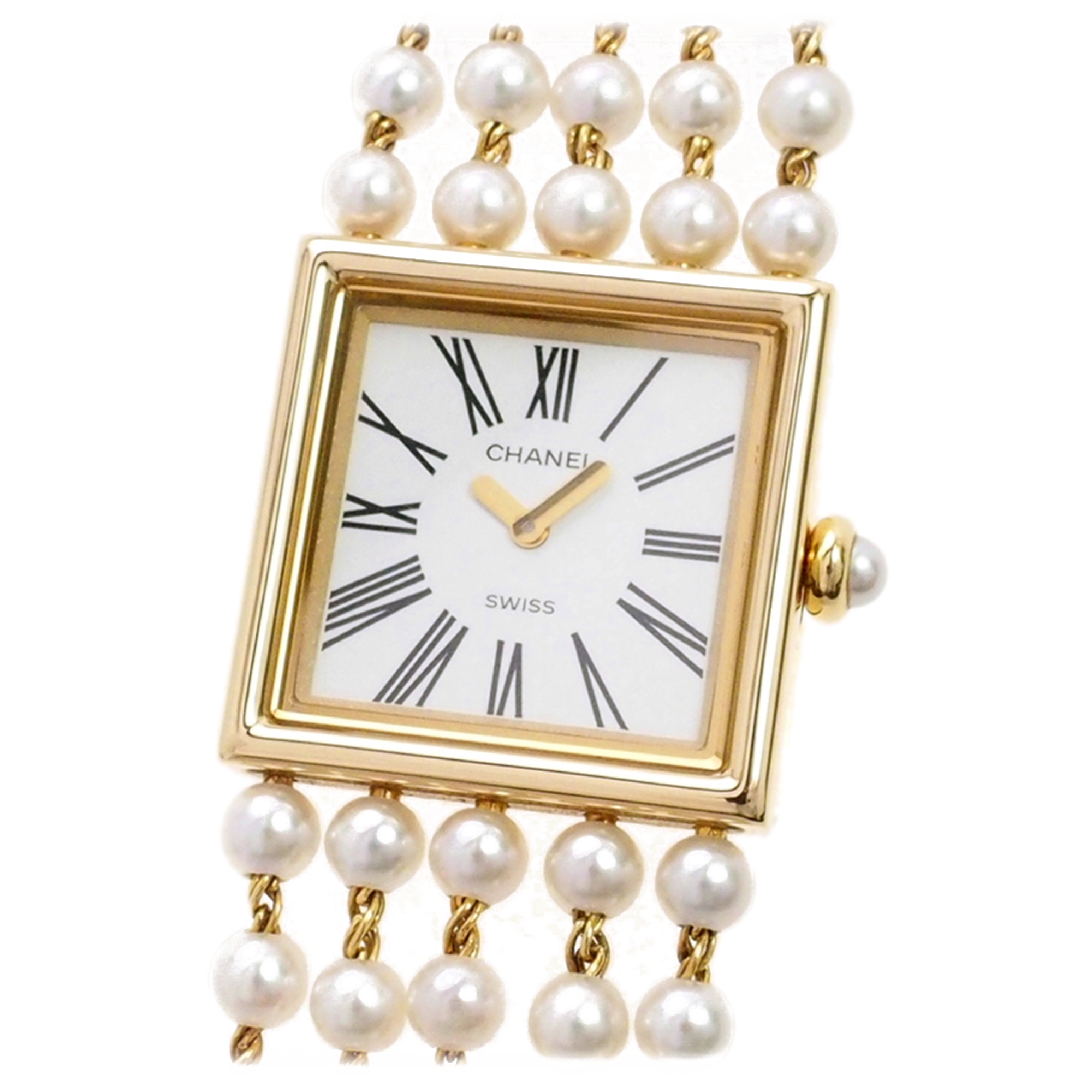 Chanel Akoya Pearl Yellow Gold Mademoiselle Watch at 1stDibs  chanel pearl  watch chanel mademoiselle pearl watch chanel pearl bracelet watch