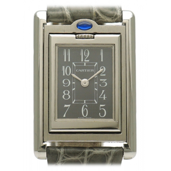 Cartier Vintage Stainless Steel Tank Basculante Quartz Watch