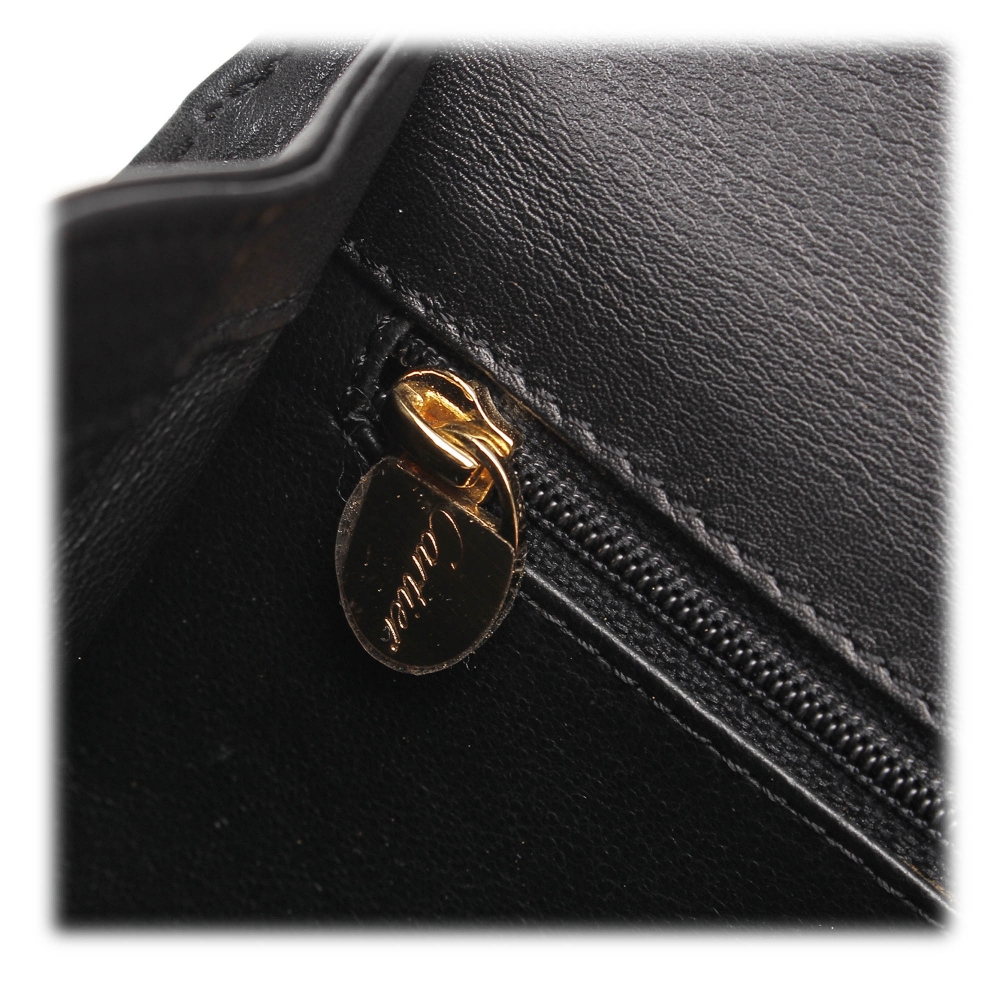 Cartier Vintage - Panthere Leather Handbag - Black - Cartier