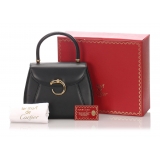 Cartier Vintage - Panthere Leather Handbag - Black - Cartier Handbag in Leather - Luxury High Quality