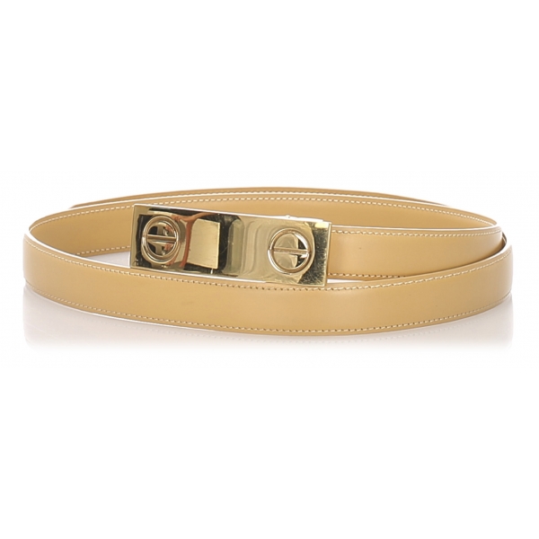 Cartier Vintage - Love Leather Belt - Beige Gold - Cartier Belt in Leather - Luxury High Quality