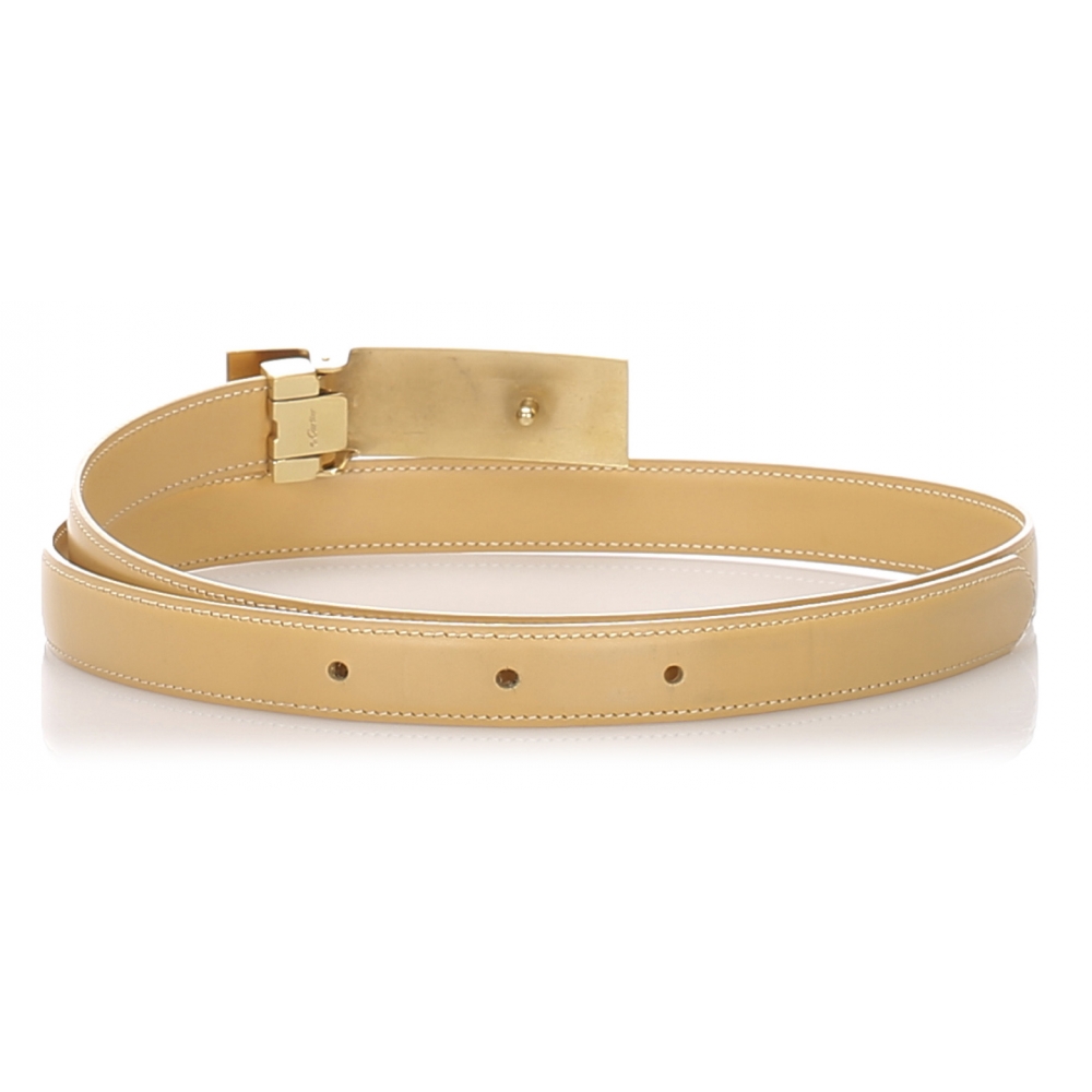Cartier Vintage - Love Leather Belt - Beige Gold - Cartier Belt in 