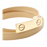 Cartier Vintage - Love Leather Belt - Beige Gold - Cartier Belt in Leather - Luxury High Quality