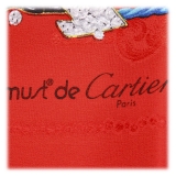 Cartier Vintage - Printer Silk Scarf - Red Cartier Scarf in Silk - Luxury High Quality