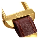 Cartier Vintage - Must de Cartier Key Chain - Burgundy Gold - Cartier Keychain in Leather - Luxury High Quality