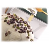 Vincente Delicacies - Panettone Ricoperto di Cioccolato Bianco con Pistacchio di Sicilia - Fastuka - Artigianale Metallico