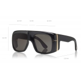 Tom Ford - Gino Sunglasses - Occhiali da Sole Quadrati in Acetato - FT0733 - Nero - Tom Ford Eyewear