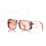 Tom Ford - Aristotele Sunglasses - Occhiali da Sole Quadrati in Acetato - FT0731 - Rosa - Tom Ford Eyewear