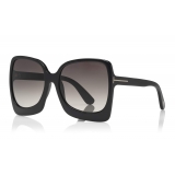 Tom Ford - Emmanuella Sunglasses - Occhiali da Sole a Farfalla in Acetato - FT0618 - Nero - Tom Ford Eyewear