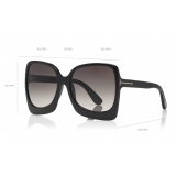 Tom Ford - Emmanuella Sunglasses - Occhiali da Sole a Farfalla in Acetato - FT0618 - Nero - Tom Ford Eyewear