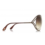 Tom Ford - Miranda Sunglasses - Occhiali da Sole Quadrati Oversize in Acetato - FT0130 - Bronzo - Tom Ford Eyewear