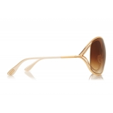 Tom Ford - Miranda Sunglasses - Occhiali da Sole Quadrati Oversize in Acetato - FT0130 - Marrone - Tom Ford Eyewear