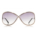 Tom Ford - Miranda Sunglasses - Oversized Square Acetate Sunglasses - FT0130 - Gold - Tom Ford Eyewear