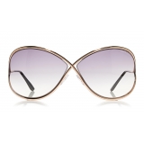 Tom Ford - Miranda Sunglrsize in Aasses - Occhiali da Sole Quadrati Ovecetato - FT0130 - Oro - Tom Ford Eyewear