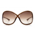 Tom Ford - Whitney Sunglasses - Occhiali da Sole Rotondi Oversize in Acetato - FT0009 - Marrone - Tom Ford Eyewear