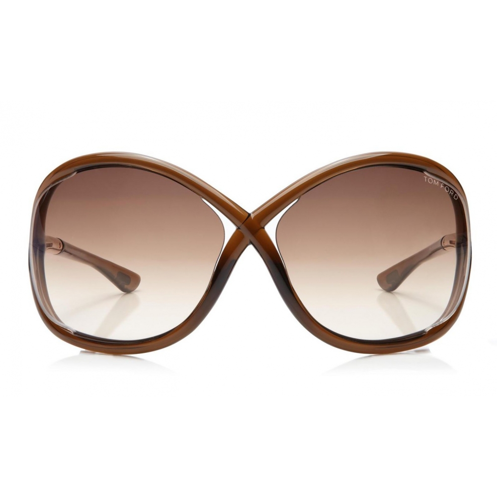 Tom Ford - Whitney Sunglasses - Oversized Round Acetate Sunglasses - FT0009  - Brown - Tom Ford Eyewear - Avvenice