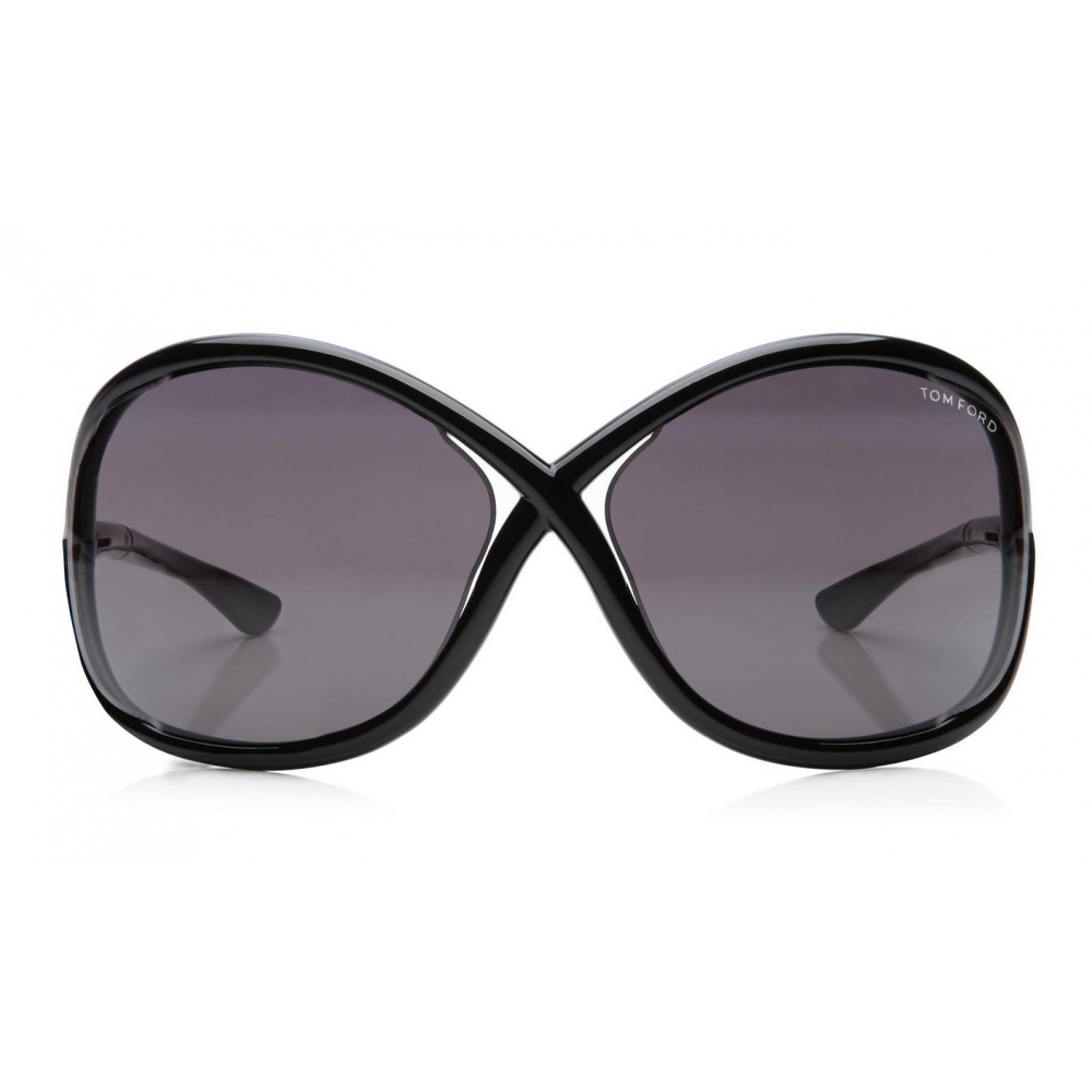 Tom Ford - Whitney Sunglasses - Oversized Round Acetate Sunglasses - FT0009  - Black - Tom Ford Eyewear - Avvenice