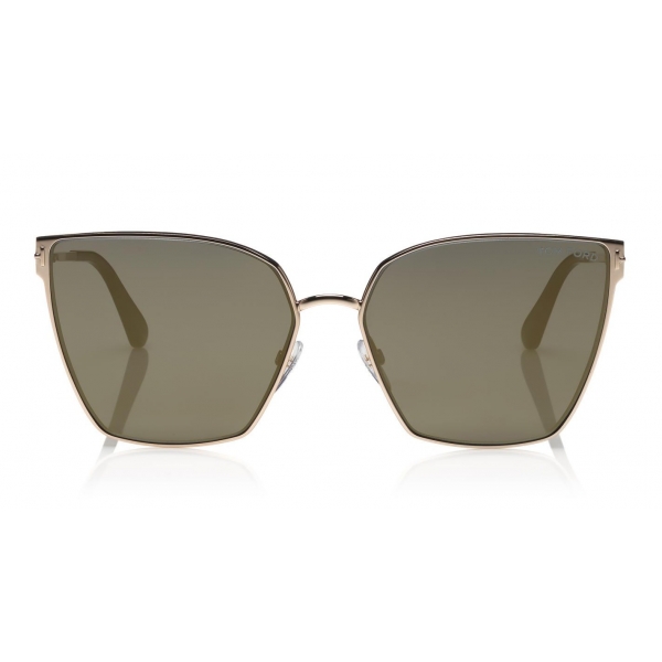 Tom Ford - Helena Sunglasses - Occhiali da Sole Quadrati in Acetato - FT0653 - Nero - Tom Ford Eyewear