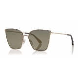 Tom Ford - Helena Sunglasses - Occhiali da Sole Quadrati in Acetato - FT0653 - Nero - Tom Ford Eyewear