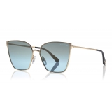 Tom Ford - Helena Sunglasses - Occhiali da Sole Quadrati in Acetato - FT0653 - Azzurro - Tom Ford Eyewear
