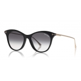 Tom Ford - Micaela Sunglasses - Occhiali da Sole Cat Eye in Acetato - FT0662 - Nero - Tom Ford Eyewear