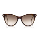 Tom Ford - Micaela Sunglasses - Occhiali da Sole Cat Eye in Acetato - FT0662 - Havana - Tom Ford Eyewear