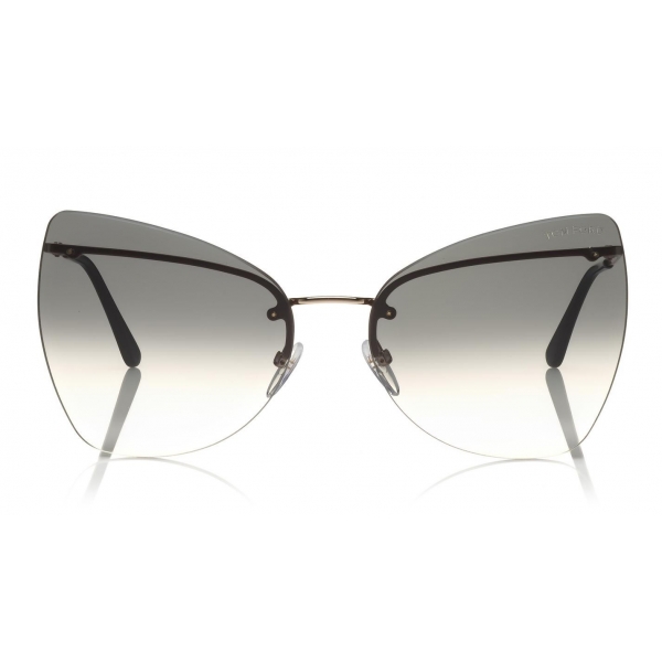 Tom Ford - Presley Sunglasses - Occhiali da Sole a Farfalla in Acetato - FT0716 - Nero - Tom Ford Eyewear