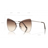 Tom Ford - Presley Sunglasses - Occhiali da Sole a Farfalla in Acetato - FT0716 - Oro - Tom Ford Eyewear