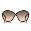 Tom Ford - Bella Sunglasses - Occhiali da Sole Rotondi Oversize in Acetato - FT0529 - Nero - Tom Ford Eyewear