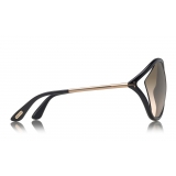 Tom Ford - Bella Sunglasses - Occhiali da Sole Rotondi Oversize in Acetato - FT0529 - Nero - Tom Ford Eyewear