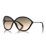 Tom Ford - Bella Sunglasses - Oversized Round Acetate Sunglasses - FT0529 - Black - Tom Ford Eyewear