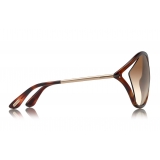 Tom Ford - Bella Sunglasses - Occhindi Oversize in Acetato - FT0529 - Havana - Tom Fali da Sole Rotoord Eyewear