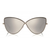 Tom Ford - Elise Sunglasses - Occhiali da Sole a Farfalla in Acetato - FT0569 - Argento - Tom Ford Eyewear