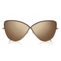 Tom Ford - Elise Sunglasses - Occhiali da Sole a Farfalla in Acetato - FT0569 - Bronzo - Tom Ford Eyewear