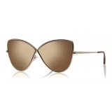 Tom Ford - Elise Sunglasses - Occhiali da Sole a Farfalla in Acetato - FT0569 - Bronzo - Tom Ford Eyewear