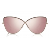 Tom Ford - Elise Sunglasses - Butterfly Acetate Sunglasses - FT0569 - Pink Gold - Tom Ford Eyewear