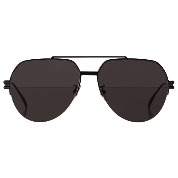 Bottega Veneta - Metal Aviator Sunglasses - Grey Black - Sunglasses - Bottega Veneta Eyewear
